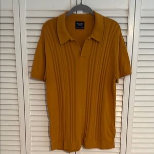 Men's Mustard Abercrombie Knit Polo Shirt